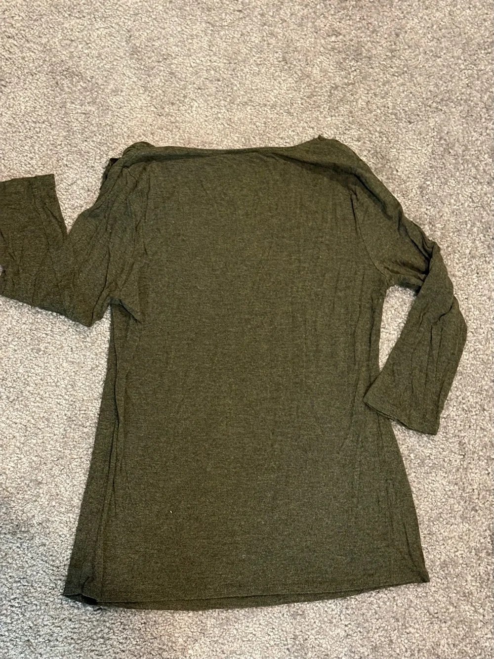 Carmen Marc Valvo Olive Green Cowl Neck Top - Picture 2 of 2